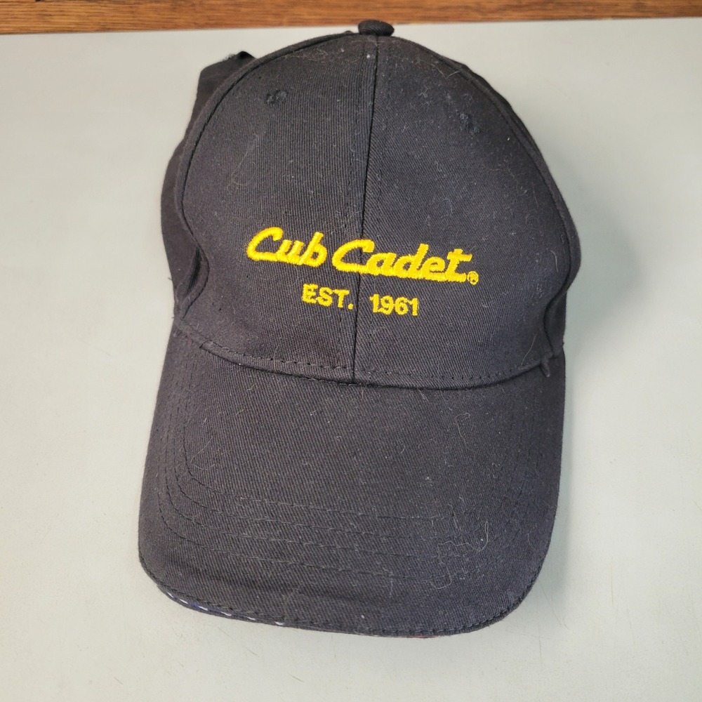 Cub‎ Cadet Est 1961 Embroidered Black Baseball Cap USA Flag Trim Men Women